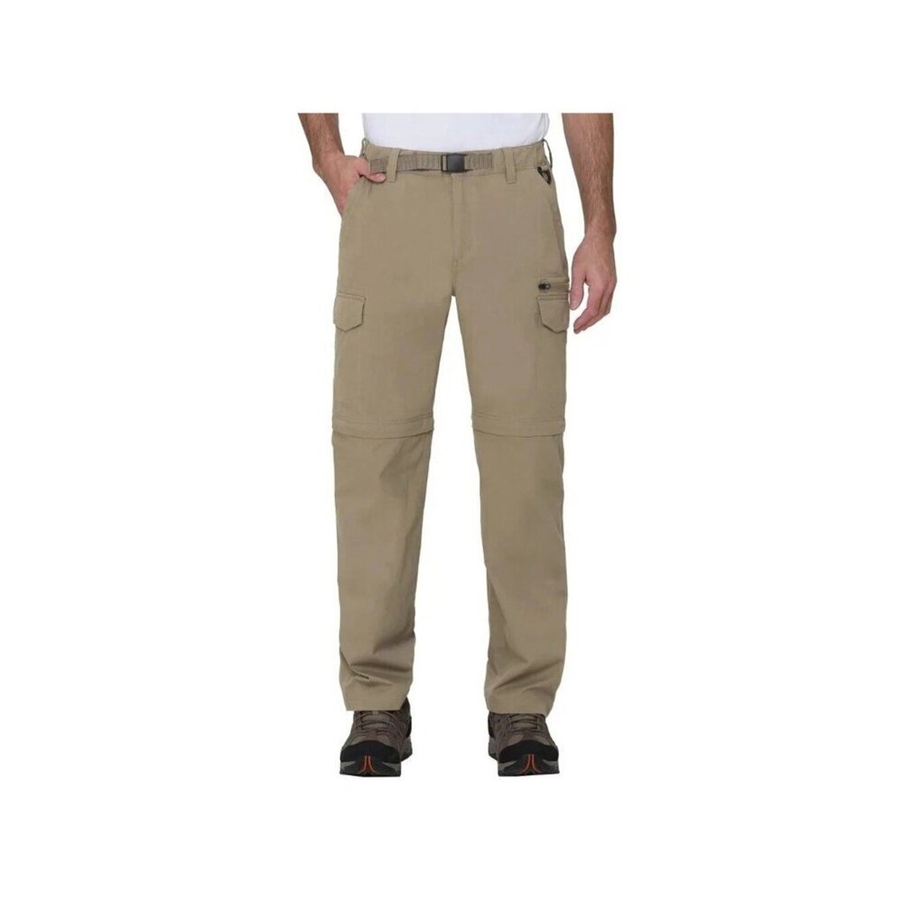 NWOT BC Clothing Men's S X 29 Beige Convertible Cargo Pants With Belt